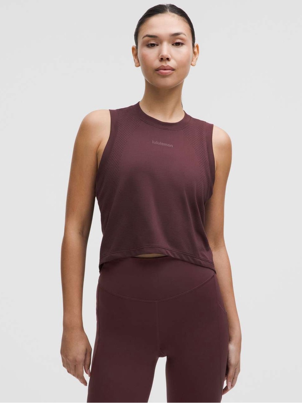 Lululemon Swiftly Cropped Oversized Tank Top - Goodnight Plum